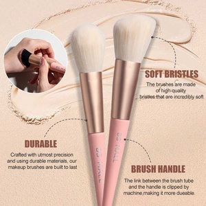 Ensemble de pinceaux de maquillage rose BS-MALL, 14 pièces, pinceaux personnalisés avec logo, ensemble cosmétique, cadeau pour femmes et filles, <span class=keywords><strong>kit</strong></span> de pinceaux de maquillage pour le visage - Product Image 3