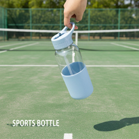 Nouvelle bouteille d'eau réutilisable de 1 litre, anti-fuite, sans BPA, compatible lave-vaisselle, écologique, avec paille, pour la salle de sport, les activités de plein air