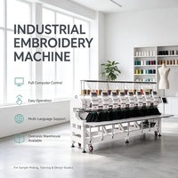 Machine à broder pour t-shirts à 8 têtes, 12/15 aiguilles, zone de broderie 400x450mm, machine à broder pour vêtements, certifiée CE ISO