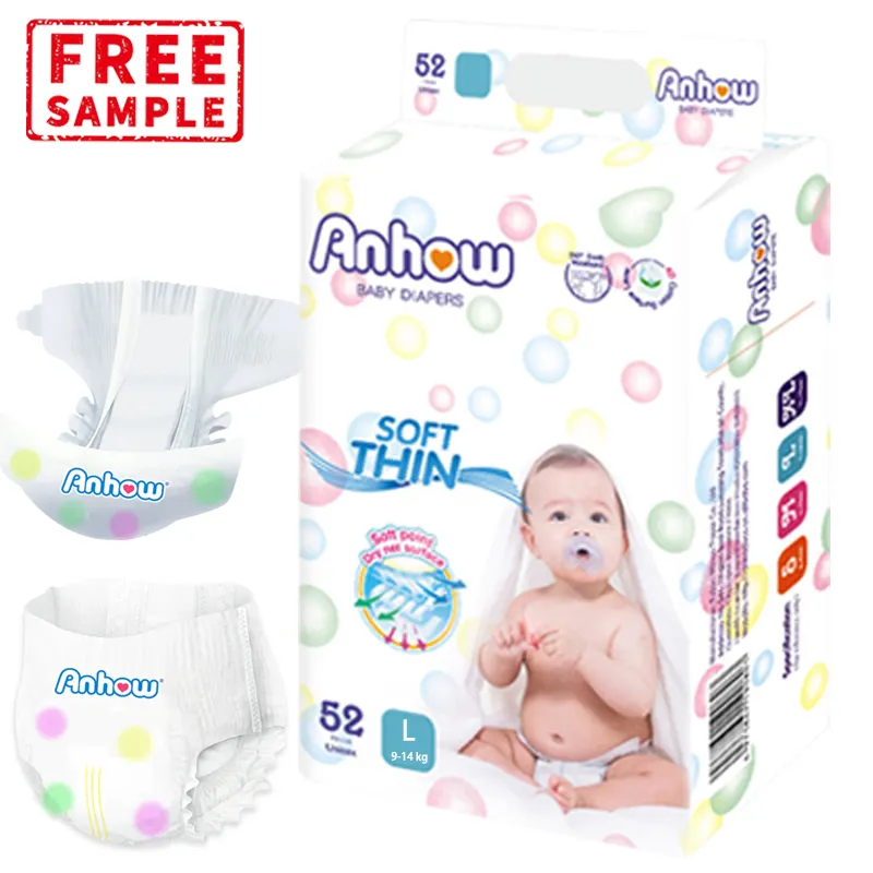 Bán buôn Pampering tã dùng một lần em bé Lớp Một En gros couche đổ enfants OEM bông mềm chăm sóc mới sinh Tã em bé tã