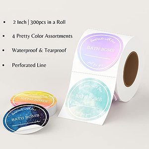 Rouleau d'étiquettes autocollantes imperméables de 2 pouces pour bougies, pour boîtes, pots et emballages de bougies faites maison, artisanat et emballage. - Product Image 3