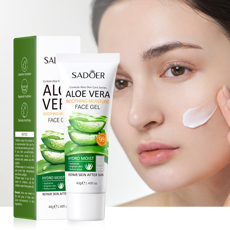 OEM SADOER Aloe Vera Gel Quality Supplier Best Organic Skin Care Acne Treatment 100% Pure Plant Leaf Extract Aloe Vera Gel