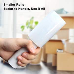 Huamaohengchun Rollo de Plástico Estirable de 4" x 500 pies, Rollos de Envoltura Retráctil con Asa, Paquete de 2 Envolturas de Plástico Ligeras para Mudanzas sin Desperdicios - Product Image 3