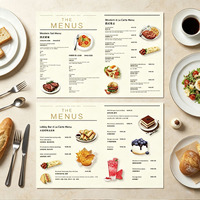 Impression de menus de restaurant occidental sur mesure, design de menu en papier doré de luxe pour hôtel, café, hall, bar, menu de plats et de boissons