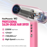 Sèche-cheveux professionnel FirePhoenix M2 OEM ODM 2200W à moteur brushless haute vitesse, ionique anti-frisottis, léger 430g, prise UE