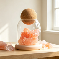 Diffuseur d'arômes en cristal multicolore, ornement en pierre, cloche en verre créative avec veilleuse LED, décoration d'intérieur pour huiles essentielles, artisanat