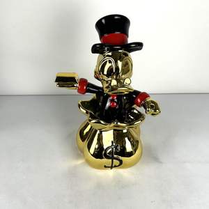 Fibre de verre grandeur nature dessin animé jeu Figure canard Statue résine monopole canard Sculpture luxe or Chrome canard Figurines Pop Arts - Product Image 5