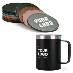 Popular Wholesale Pu Leather <b>Coasters</b> Personalized Custom Blank Hotel Restaurant Promo Business Gift Laserable Round <b>Coaster</b> - Product Image 1