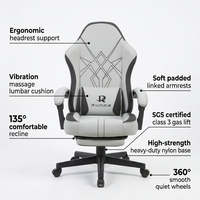 Chaise de jeu ergonomique inclinable et pivotante avec hauteur réglable et revêtement en tissu