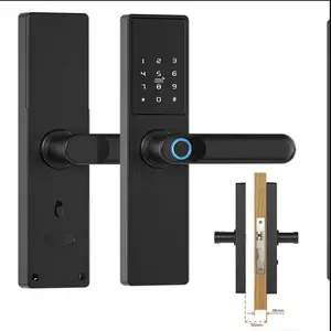 anti-theft office building handle lock smart tuya blue tooth mobile app lever high quality golden supplier cylinder door lock