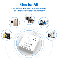 Enchufe AU personalizado OEM y ODM, enchufe de extensión de alimentación USB, 4 puertos USB y 2 salidas de CA, corriente nominal de 10A para redes SDK y NFC