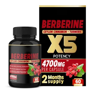 Berberine Capsules Supplement High Potency With Ceylon Cinnamon & Turmeric Supports Immune System