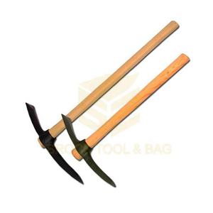 Outil de jardinage de 15 pouces, fourchette et pelle en acier en forme de tête de ramassage, outils de gravage agricole avec manche en bois - Product Image 3