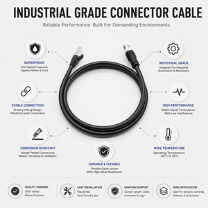 Connecteur étanche M12 X <span class=keywords><strong>Code</strong></span> 8 broches <span class=keywords><strong>RJ45</strong></span> pour câble Ethernet, transmission de signal de surveillance industrielle - Product Image 5