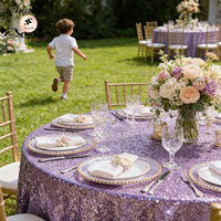Nappe irisée violette ANNIELU en velours à paillettes de qualité supérieure, idéale pour les mariages, les baby showers, les banquets et les événements