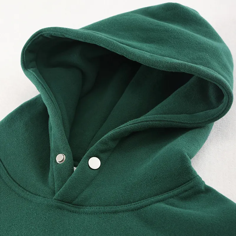 Chất Lượng Cao Trọng Lượng Cực Lông Cừu Áo Thun Unisex Quá Khổ Bông Hoodies Tùy Chỉnh Không Có Chuỗi Snap Nút Áo