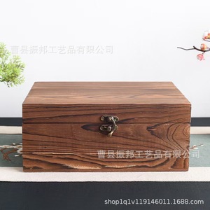 Wooden Storage <b>Box</b> Rectangle Solid Wood Jewelry <b>Box</b> Desktop Organizer With <b>Lock</b> For Gift Packaging - Product Image 4