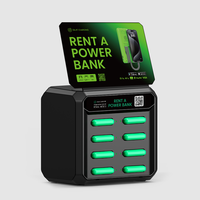 Station de Recharge Partagée à 8 Emplacements avec Affichage Publicitaire, Location de Batteries Externes, Distributeur Automatique de Power Banks et Chargeurs Rapides