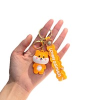 Porte-clés créatif en peluche animale en PVC - Breloques singe et lapin, pendentifs de sac et de voiture de dessin animé pour fêtes