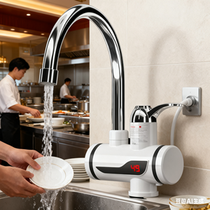 Hiện Đại Duy nhất-lỗ treo tường tĩnh nhiệt Vòi Nước Nhà Bếp Sưởi ấm nhanh chóng tiết kiệm điện biến tần số duy nhất cho khách sạn - Product Image 4