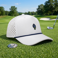 Gorras de Surf Impermeables, Logotipo de Goma Personalizado, Perforaciones Cortadas con Láser, Gorras Deportivas Blancas de 5 Paneles, Gorras de Béisbol, Gorras de Golf