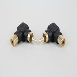 Conector RCA Phono en Ángulo Recto de 3.18mm con Aislamiento Negro de 2 Pines, Adaptador de Audio y Video - Product Image 1