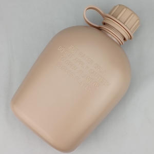 Free sample Aluminum Portable Canteen Camping 1L <b>Water</b> Kettle Bottle <b>Pouch</b> Bag with Shoulder Straps and Molle Straps - Product Image 4
