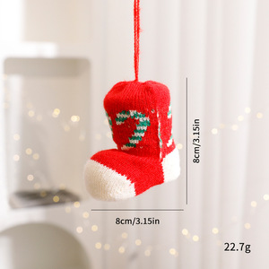 Nouveauté 2026 : Décorations <span class=keywords><strong>de</strong></span> Noël à suspendre pour sapin, en crochet, en forme <span class=keywords><strong>de</strong></span> chaussettes et bottes - Product Image 4