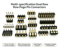 Connecteur Pogo Pin à double rangée, sonde de contact à ressort, plaqué or, matériaux PA46 PA9T, prise mâle/femelle, courant élevé