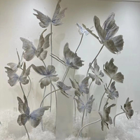 E11 Bangni Papillon en soie pour mariage, écologique, finition artistique, pour décoration murale de fond de mariage et accessoires de mise en scène de vitrine