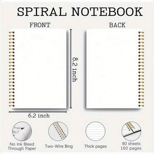 Cuaderno de Direcciones Económico, Blanco, A3, de Cuero, con Espiral y Páginas Rayadas, Material Escolar - Product Image 2