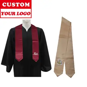 High quality low MOQ custom Custom Design Necktie Manufacturer Handmade graduation stoles wholesale