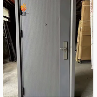 Porte d'entrée en acier de sécurité commerciale, porte en fer pour magasin, porte d'entrée moderne en métal, design de porte d'entrée sécurisée professionnelle