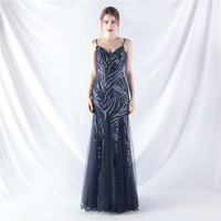 31903-S # nouveau produit perles laminées épissage maille fronde robe de soirée grosse dame robe grande taille robe super taille