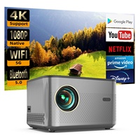 Nuevo Proyector Mini LED para Cine en Casa con Enfoque Automático, Sistema Android 9, Full HD 1080P, 350ANSI Lúmenes y Soporte