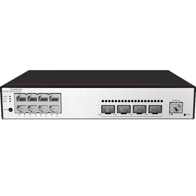 CloudEngine S5735-L8P4S-A-V2 98011986 (8*10/100/1000BASE-T Ports, 4*GE SFP Ports, PoE+, AC Power) Ethernet Switch 8 Port