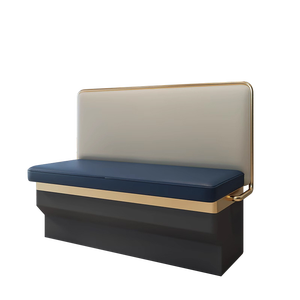 Ensemble de <span class=keywords><strong>mobilier</strong></span> de <span class=keywords><strong>restaurant</strong></span> commercial moderne de luxe, canapé en cuir et verre métallique, stand de restauration rapide, table et chaises en marbre - Product Image 2