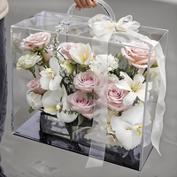Cadeau de la Saint-Valentin 520, fleur éternelle, boîte à fleurs portable, boîte cadeau rose, boîte en acrylique