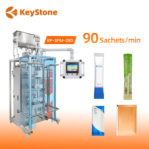 Máquina automática de sellado de 3 y 4 lados para bolsas pequeñas tipo stick, nuevas bolsas para ensalada, y envasado de mermelada de arándanos y líquidos. - Product Image 1
