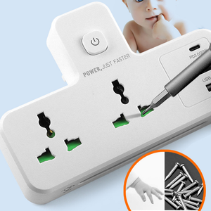 Multiprise 2 prises avec 2 ports USB et 1 port PD, interrupteur intégré, adaptateur de prise secteur – Fabricant chinois - Product Image 2