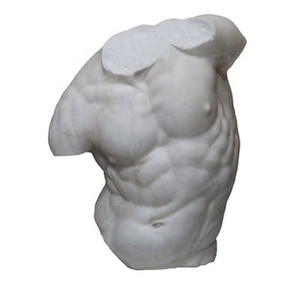 Buste en marbre décoratif pour la maison et l'hôtel, sculpture de torse masculin nu à vendre - Product Image 1
