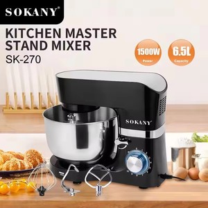 เครื่องผสมอาหารแบบตั้งโต๊ะไฟฟ้า 1500 วัตต์ โถสแตนเลสขนาด 6.5 ลิตร 6 ระดับความเร็ว แบบผสมแบบแพลเนทารี่ สำหรับทำเบเกอรี่ที่บ้าน - Product Image 4