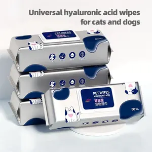 80 piezas universales para gatos y perros, toallitas corporales naturales extraídas y no tejidas para mascotas, ácido hialurónico, fácil de usar, ¡ideal para mascotas!