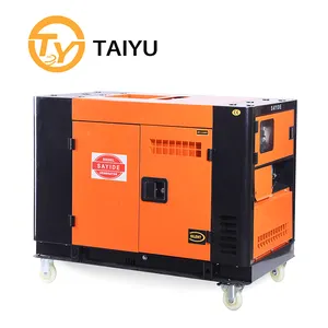 Generador diésel silencioso portátil Taiyu 15KVA 12KW, motor refrigerado por aire, grupo electrógeno de doble cilindro
