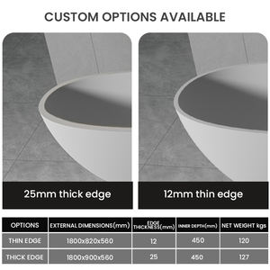 Baignoire japonaise autoportante pour une personne seule Baignoire d'angle carré Baignoire à surface solide pure - Product Image 5