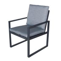 AJUNION Mobilier de jardin moderne en aluminium Table de foyer Ensemble de conversation Ensemble de meubles de patio 4 places avec table carrée pour foyer
