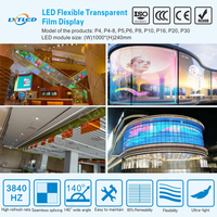 Affichage numérique LED flexible transparent ultra-mince P5 pour intérieur, SDK pour affichage des prix dans les centres commerciaux, luminosité 3000 cd/m²