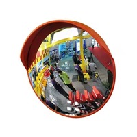 Miroir convexe Meta Rubber MR-ICM60R 60cm/24'' orange en PC UV ABS pour sécurité routière intérieure, angle de vision de 130°