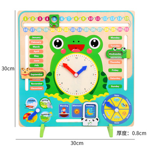Calendario educativo <span class=keywords><strong>Montessori</strong></span> stagione mese cognizione orologio per bambini tempo cognizione legno tavola meteo per bambini ragazzi e ragazza - Product Image 5