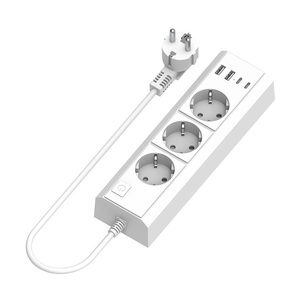 Multiprise 2A2C à 3 prises standard de l'UE avec rallonge de câble de <span class=keywords><strong>5</strong></span> pieds Commutateurs de prise de port USB Schuko ignifuges - Product Image 6